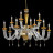 Люстра Euroluce Museum L8+4+4 Satin gold amber