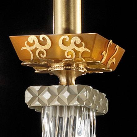 Люстра Euroluce Museum L8+4+4 Satin gold amber