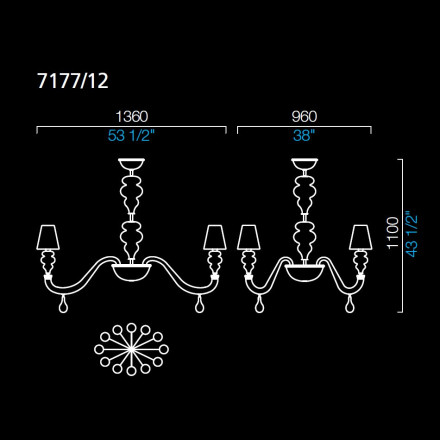 Люстра Barovier&amp;Toso Ran Round 7177/12/CC/BB