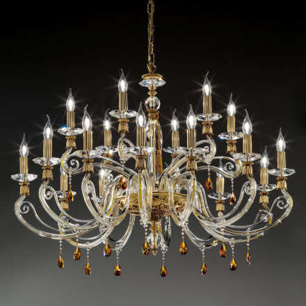 Люстра Euroluce Venere L12+6 TOP Gold Clear/amber