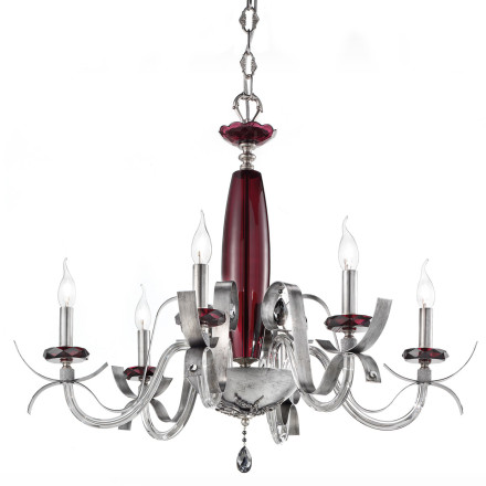 Люстра Euroluce Nuage L6 silver Amethyst