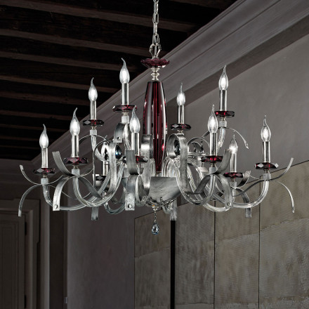 Люстра Euroluce Nuage L8+4 silver Amethyst